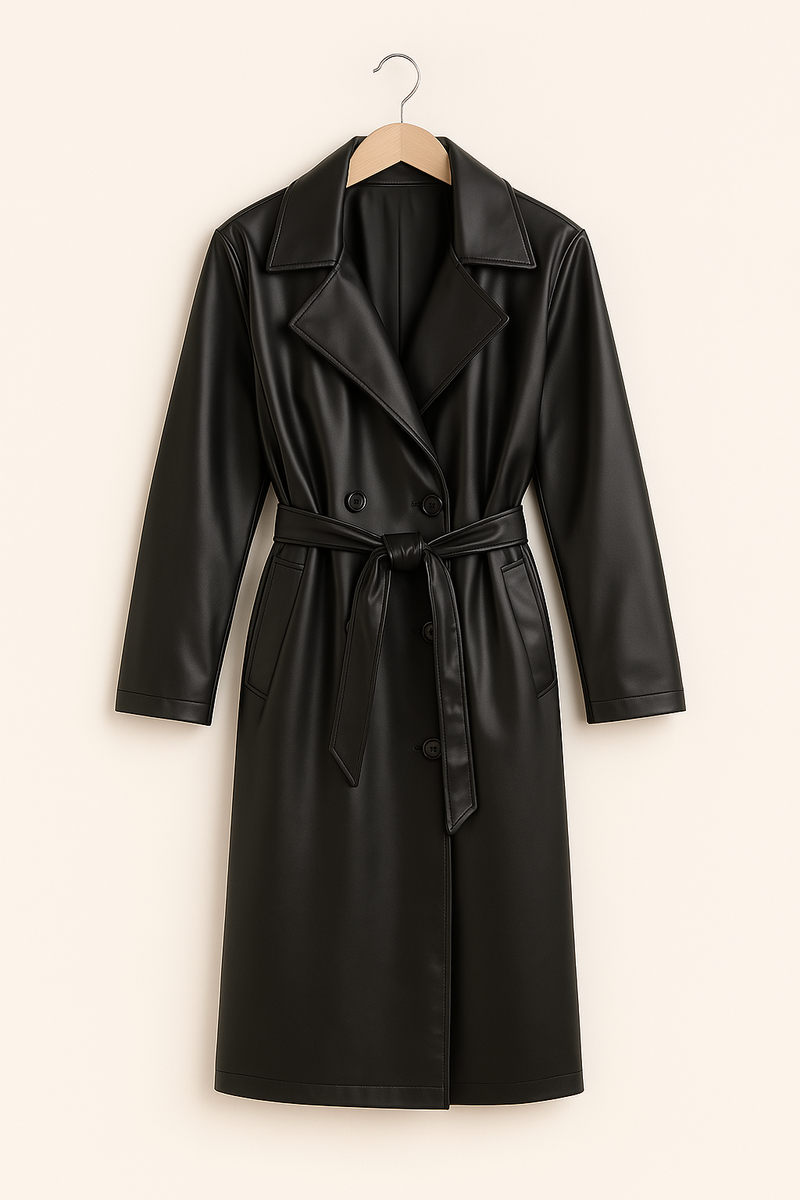 Kunstleder Trenchcoat
