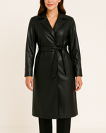 Kunstleder Trenchcoat
